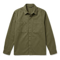 Olive Green Brushed Cotton Twill Overshirt
