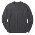 Charcoal Grey Cashmere Blend V-Neck Sweater