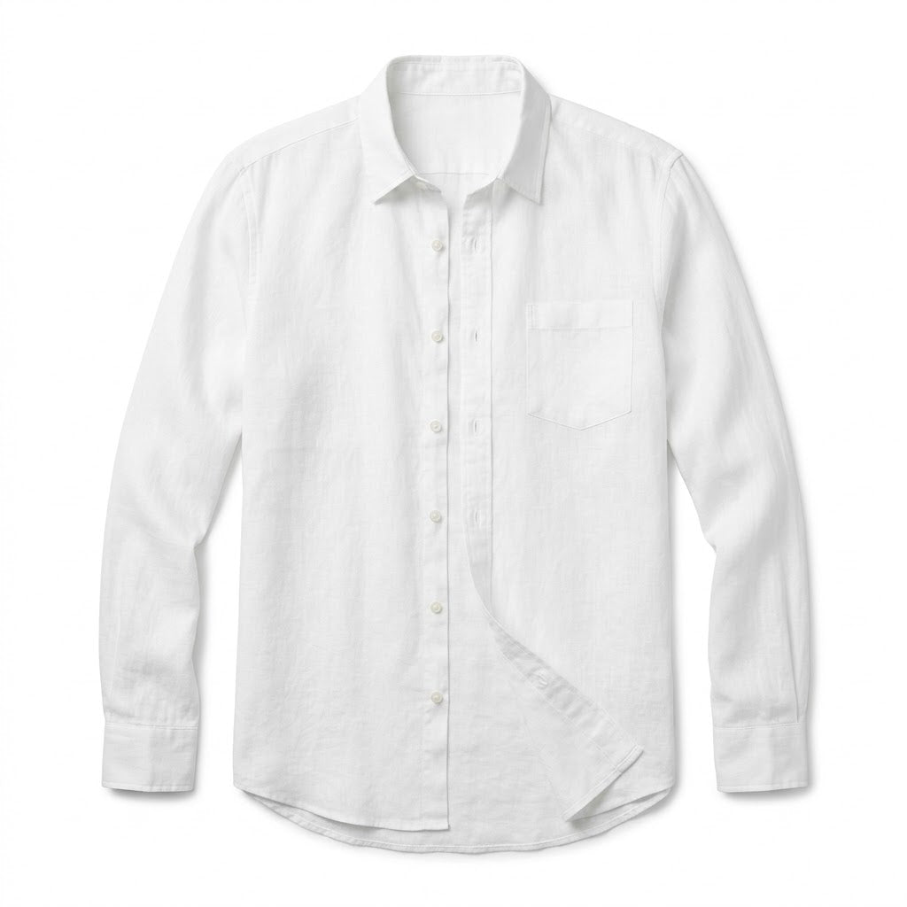 White Premium Irish Linen Shirt