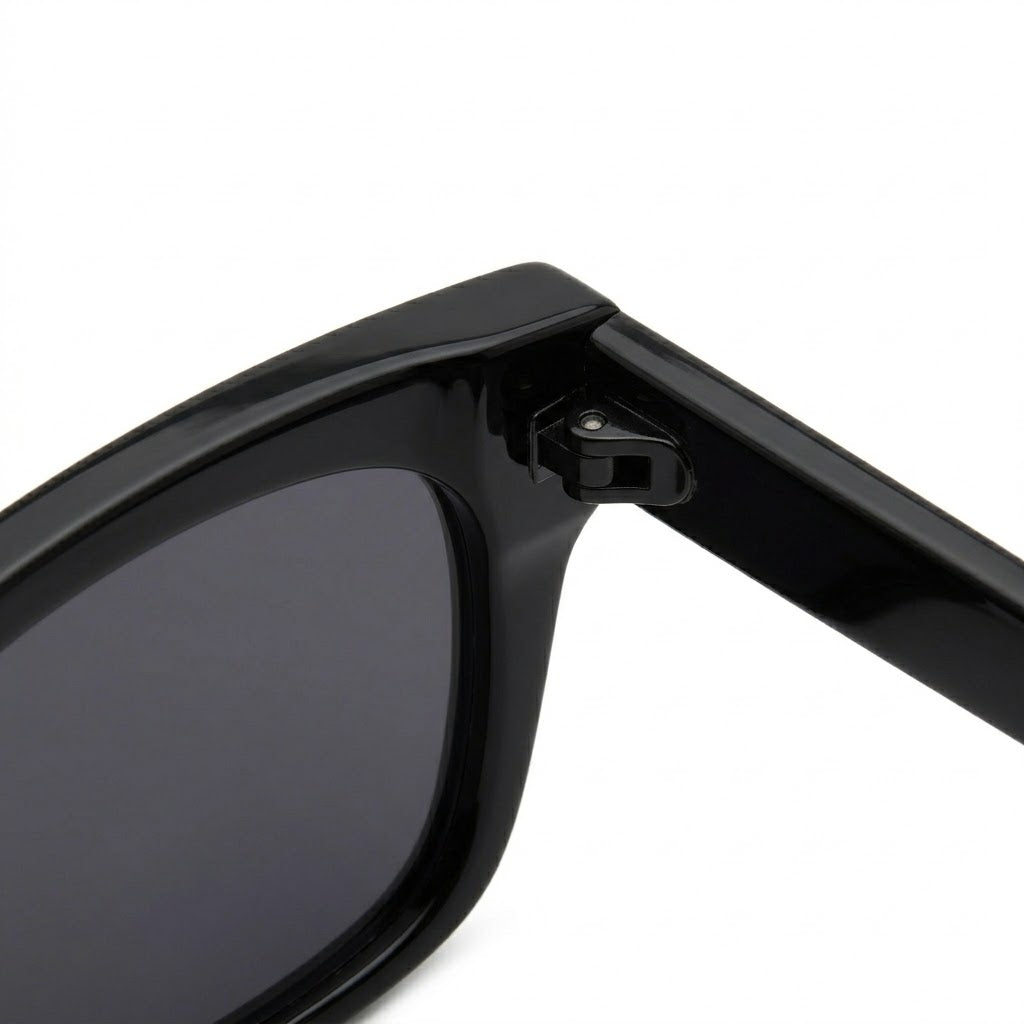 Black 'Oxbridge' Acetate Sunglasses – Smoked Lens
